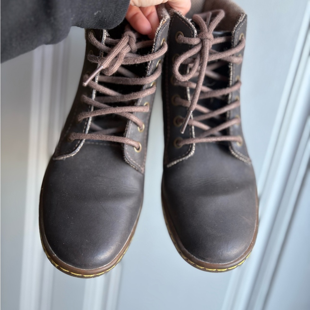 Dr Martens Maelly Brown Leather Ankle Boots Womens Size 7 Padded Collar Doc - Picture 7 of 10